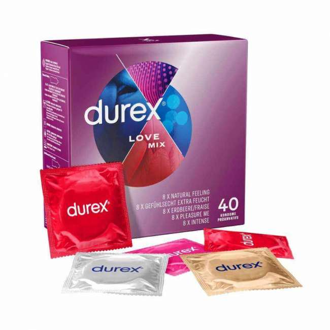 Priser på Durex Love Mix - Kondomer 40 stk.